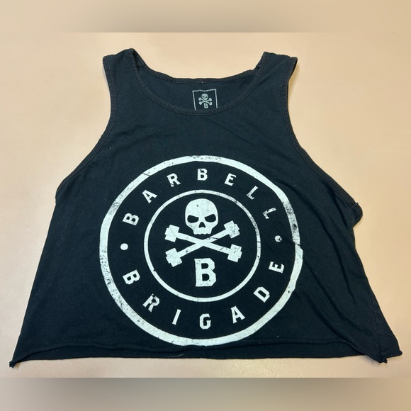 (S) Barbell Brigade Cropped Tank Top - Picture 1 of 3